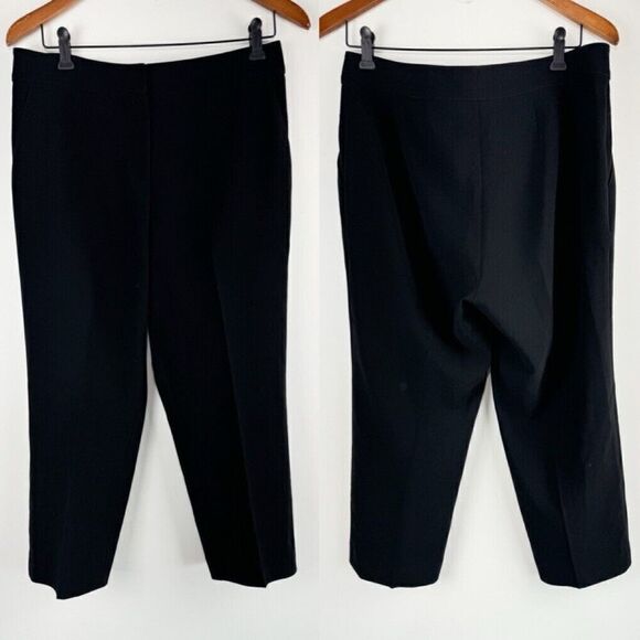 ST JOHN Caviar Pants Womens 8 Solid Black Straight Leg Dress Emma - Picture 1 of 7